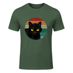 Chats Vintage Cat I Style rétro Chats noirs in Military Green - front view