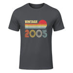 Vintage Nineteenth Birthday T-Shirt in Charcoal - front view