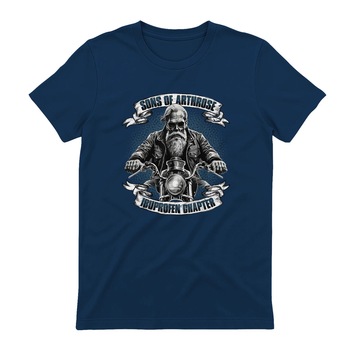 Lustiger Biker Spruch für den alten Mann - Sons of Arthrose - Ibuprofen Chapter Biker Motorradfahrer für ältere in Navy - back view