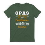 Opas Weil Enkelkinder Wahre Helden Brauchen Großvater Spruch in Military Green - back view