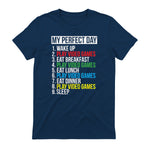 My Perfect Day Video Games Funny Cool Gamer in Navy - back view