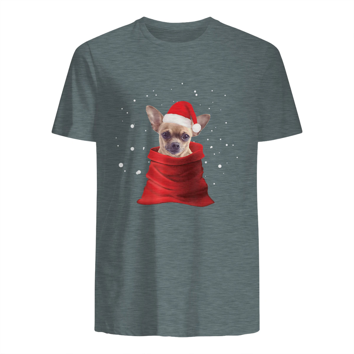 Chihuahua Motif de Noël - Mignon Mignon Xmas Neige Chiwawa in Dark Heather - back view