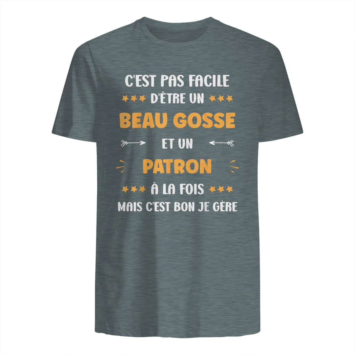 Départ Métier Super Patron Humour Beau Gosse Patron in Dark Heather - back view