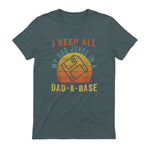 I Keep All My Dad Jokes In A Dad-A-Base Vintage Father Dad in Dark Heather - back view