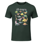 Autism Awareness It's Okay to Be Different Funny Dinosaur in Forest Green - front view