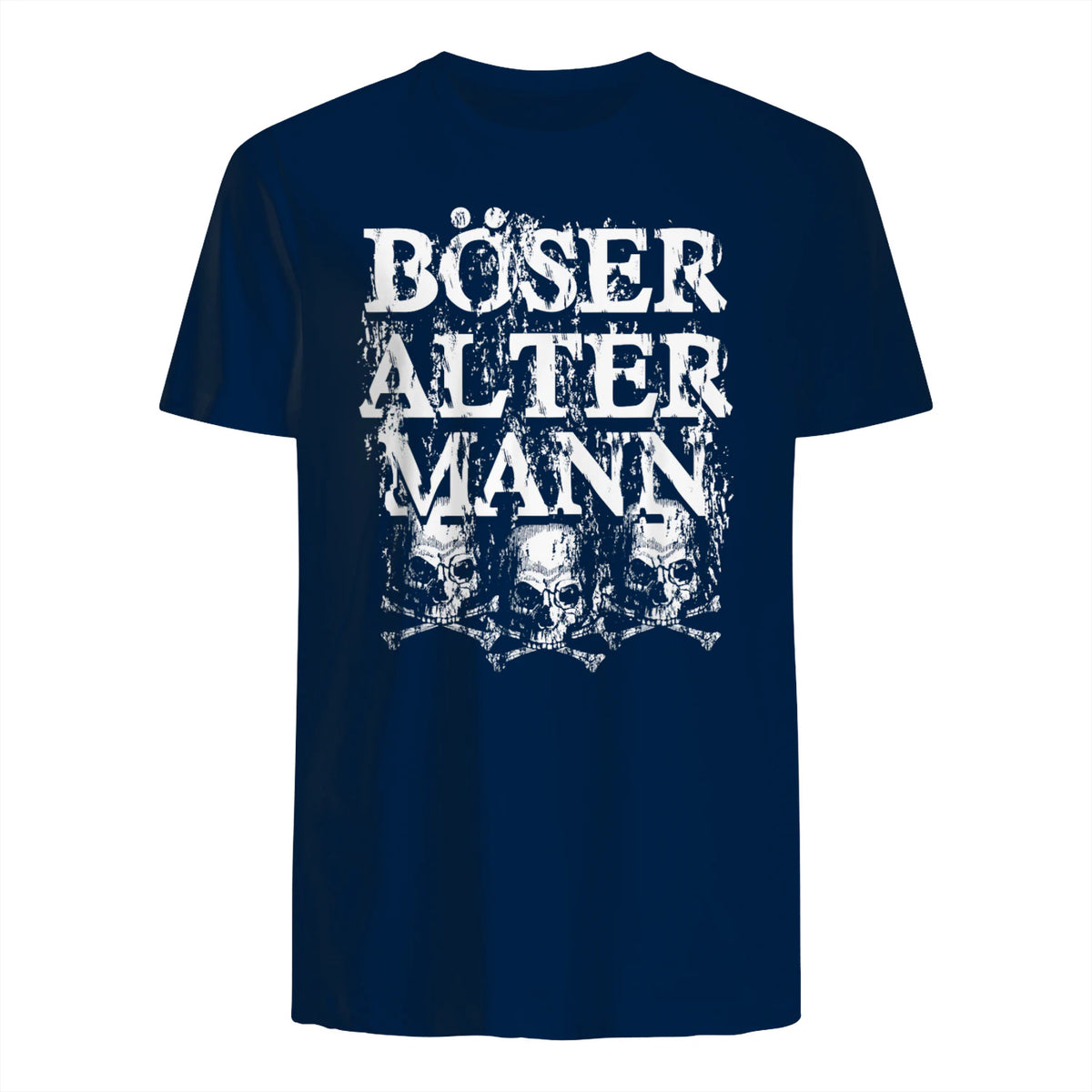 Opa & Großvater Männer Geschenke Vintage Totenkopf Schwarz, S Herren, Halbarm, in Navy - back view