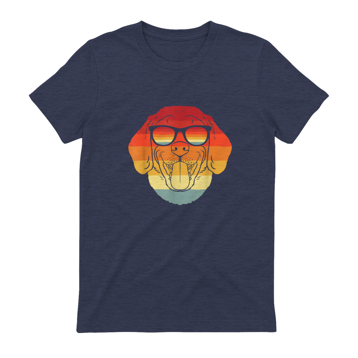 Cool Beagle Propriétaire Amoureux des chiens Rétro Vintage in Heather Navy - back view