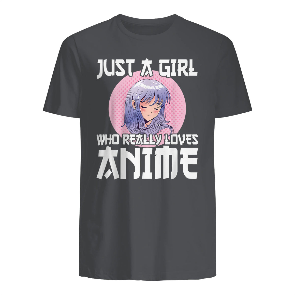 Manga & Anime Outfits for Women & Girls Anime Girl Merch Otaku Gift Just A Girl Who Loves Anime in Charcoal - back view