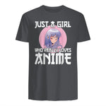 Manga & Anime Outfits for Women & Girls Anime Girl Merch Otaku Gift Just A Girl Who Loves Anime in Charcoal - back view