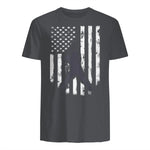 American Flag Baseball Shirt Cool Distressed Jersey Gift Tee T-Shirt in Charcoal - back view