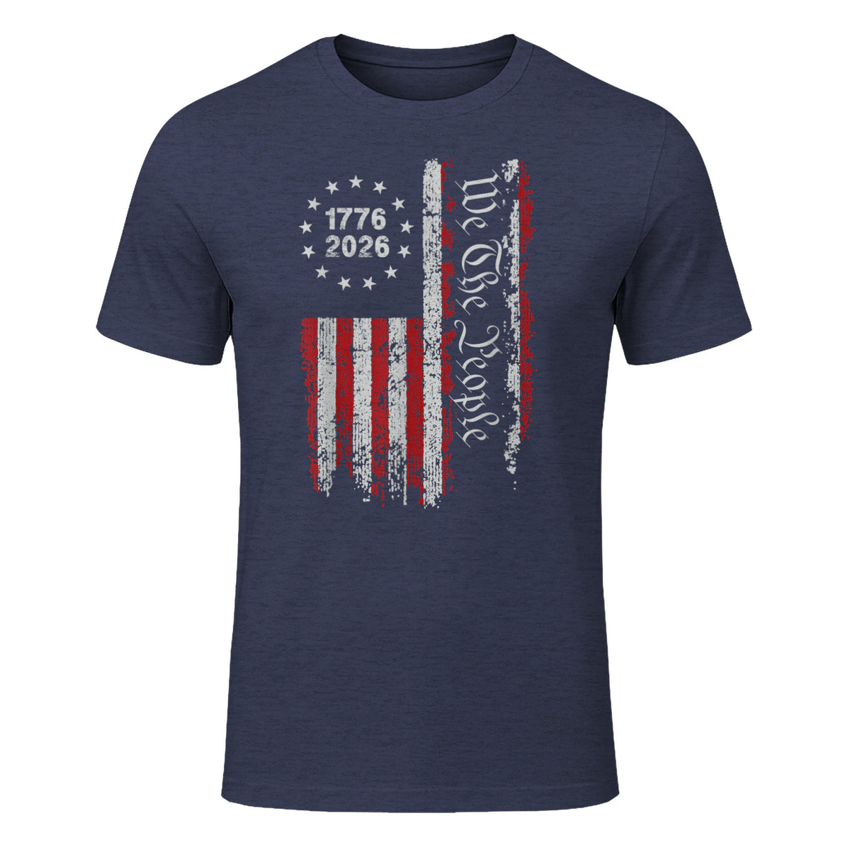 Independence Day Freedom T-Shirt in Heather Navy - front view