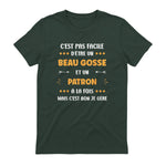 Départ Métier Super Patron Humour Beau Gosse Patron in Forest Green - back view