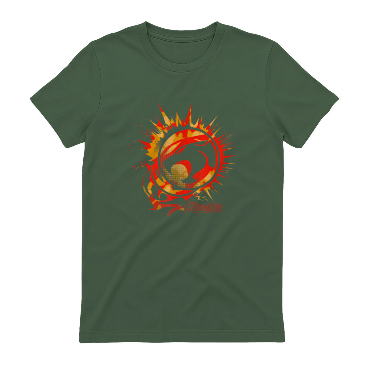 Thundercats Flare Circle Logo T-Shirt in Military Green - back view
