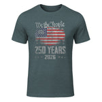 Vintage Anniversary Fourth of July Birthday T-Shirt in Dark Heather - front view