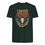 Lynyrd Skynyrd - Americana Steer Skull T-Shirt in Forest Green - back view