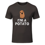 I'm A Potato - Funny Potato Shirt, Vegetable Food Gag Gift in Dark Chocolate - front view