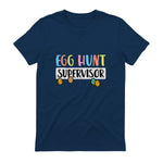Easter Egg Hunt Supervisor Funny Mom Dad Men Women Kids T-Shirt in Navy - back view