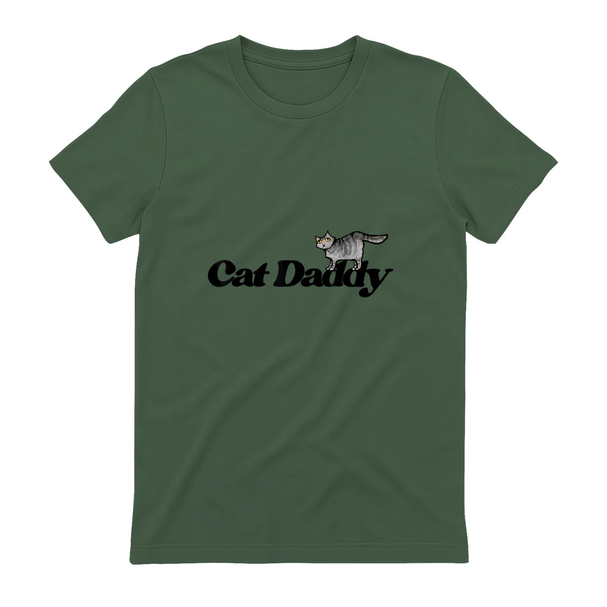 Chat Daddy drôle chat papa drôle chat papa humour fête des pères père in Military Green - back view