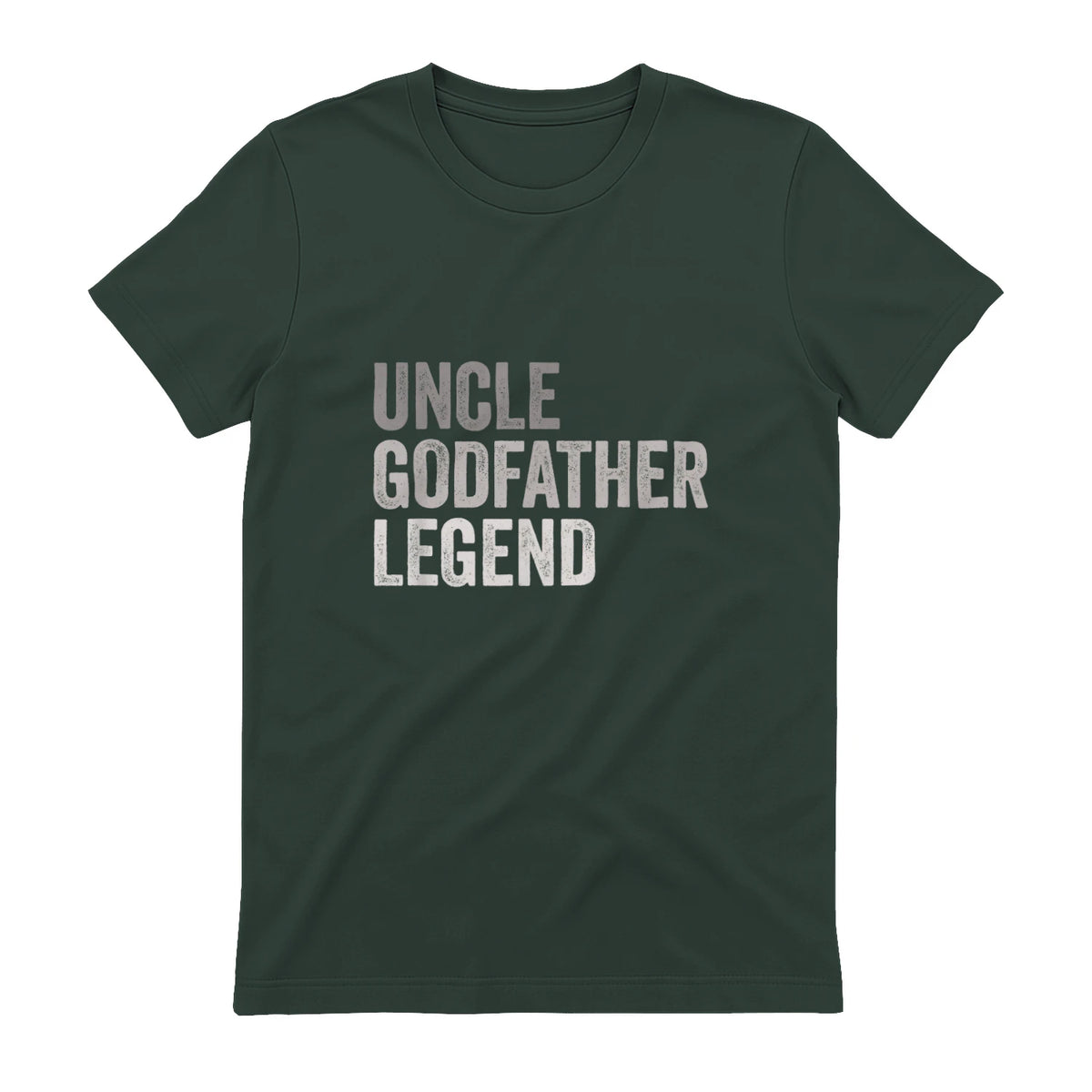 Funny Uncle Godparent Hero Message Uncle Godfather Legend For A Favorite Uncle Family Baptism T-Shirt - Black, Sm in Forest Green - back view