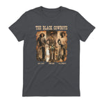 Black Cowboy Western Rodeo Melanin Black History Texas Men T-Shirt in Charcoal - back view