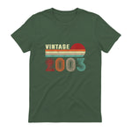 Vintage Twenty-Second Birthday T-Shirt in Military Green - back view