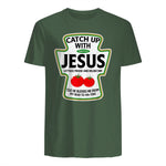 Catch Up with Jesus T-Shirt in Military Green - back view