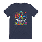 Autism Awareness Autism Support Squad Family in Heather Navy - back view