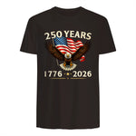 Patriotic Eagle Independence Anniversary T-Shirt in Dark Chocolate - back view