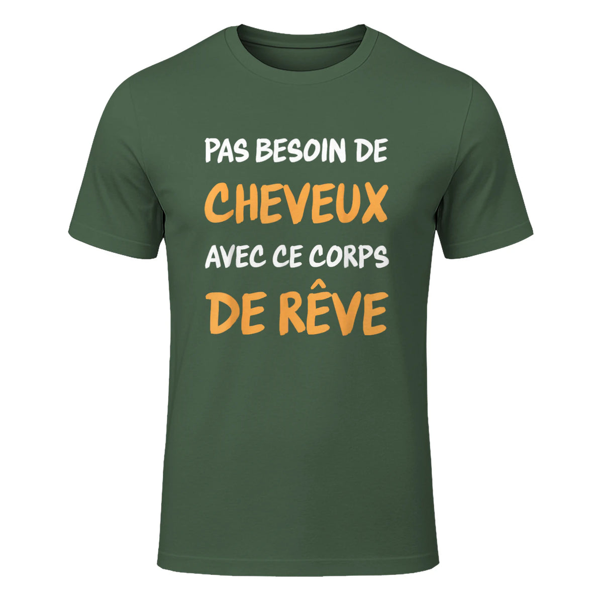 Calvitie Humour Papa Chauve in Military Green - front view