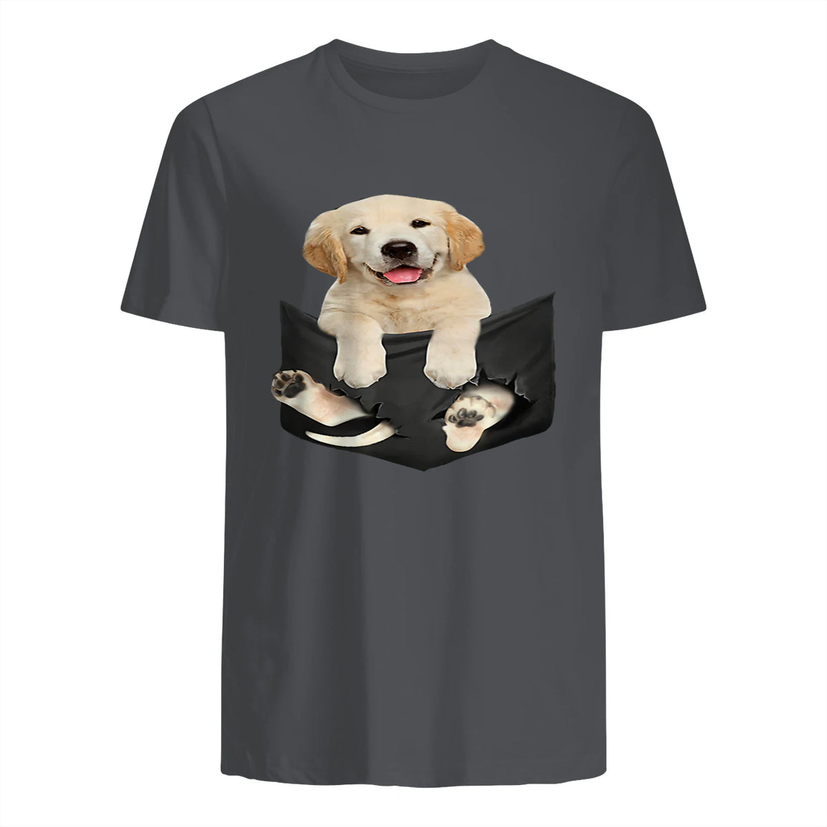 Cadeaux pour les amoureux des chiens Golden in Pocket in Charcoal - back view