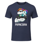 Papacorn Vater Tochter Einhörner in Heather Navy - front view