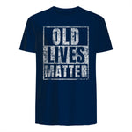 Old Lives Matter Funny Birthday Party Gag Gift for Dad in Navy - back view
