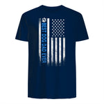 Best Dog Dad Ever American Flag T-Shirt Gift for Best Father in Navy - back view