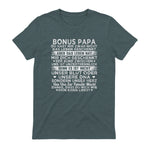 Bonus Papa du hast mir zwar nicht das leben geschenkt Spruch in Dark Heather - back view