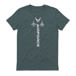US Air Force with Logo T-Shirt in Dark Heather - back view
