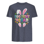 Egg Hunt Squad Bunny Happy Easter Day in Heather Navy - back view
