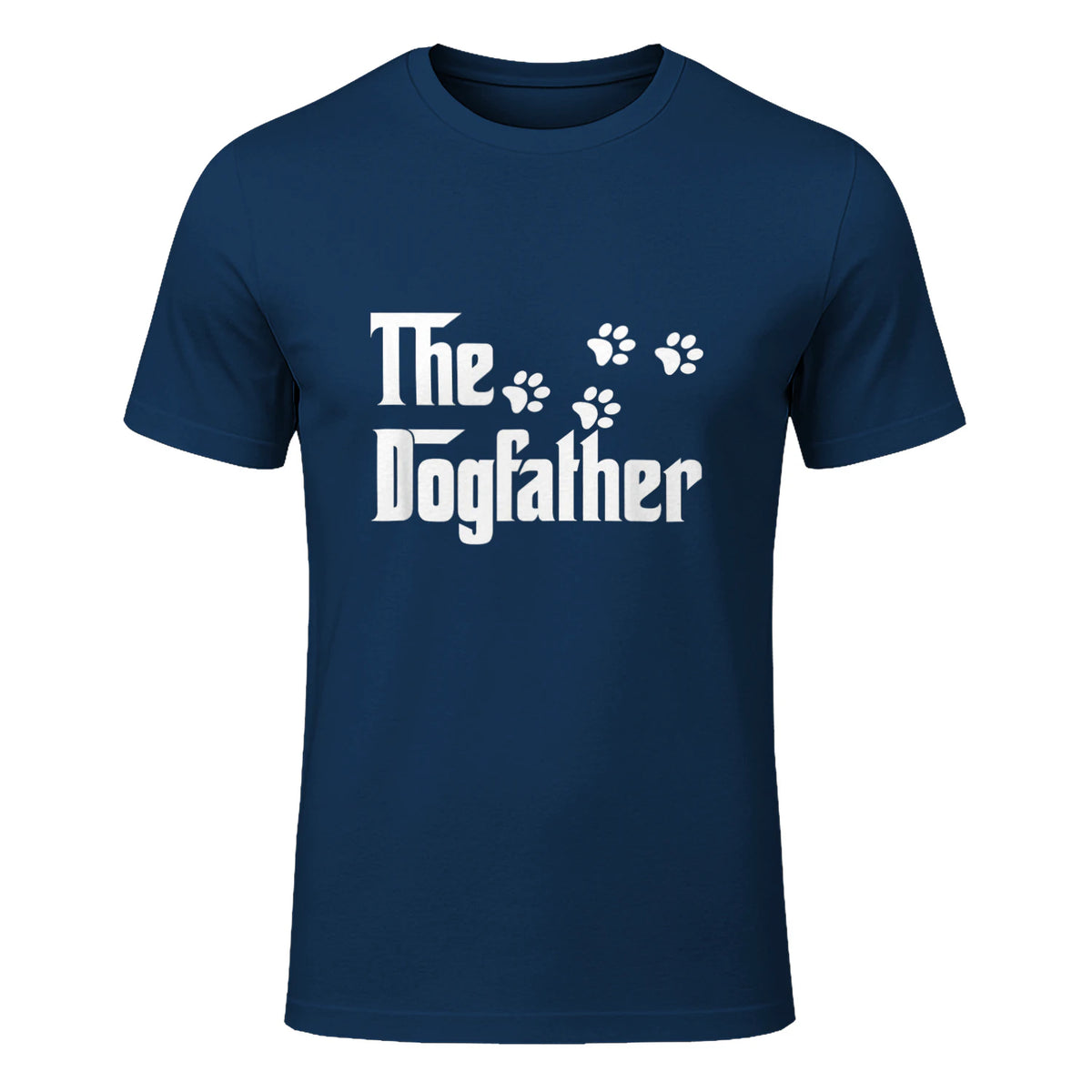 The Dogfather T-Shirt Dad Fathers Day Gift Dog Lover in Navy - front view
