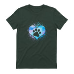 chien patte dans le coeur chien amoureux animal de compagnie in Forest Green - back view