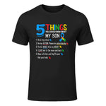 Autistic Son Support Autism Awareness T-Shirt in Black - front view