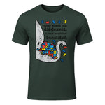 What Makes You Different Autism Awareness T-Shirt in Forest Green - front view