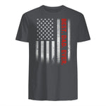 Best Dad Ever With US American Flag Gift For Father's Day in Charcoal - back view