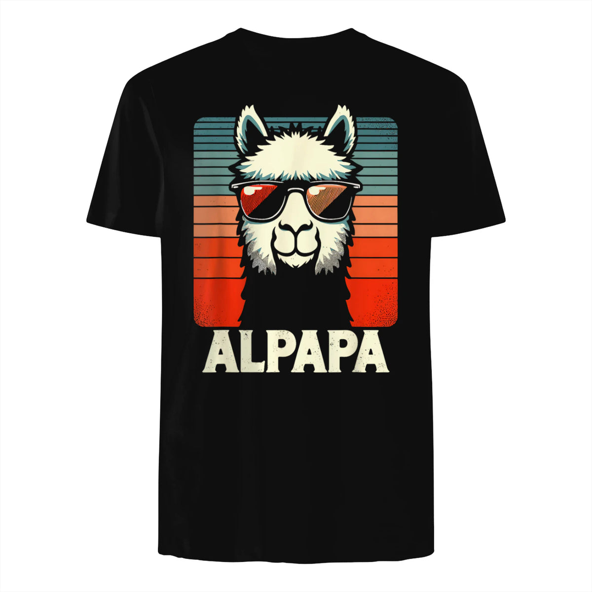 Bester Papa Alpapa Alpaka Frischgebackener Papa Vatertag T-Shirt in Black - back view