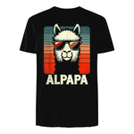 Bester Papa Alpapa Alpaka Frischgebackener Papa Vatertag T-Shirt in Black - back view