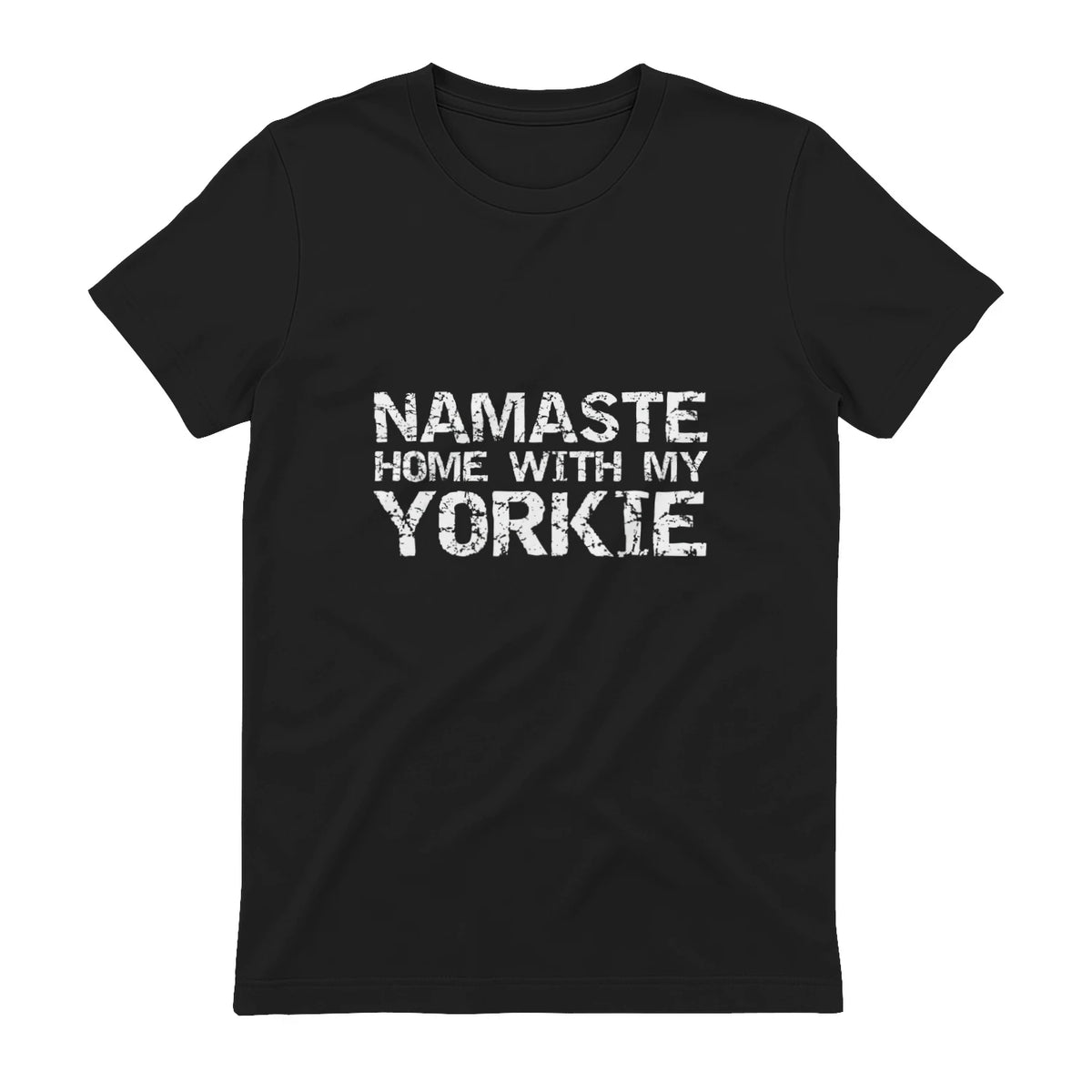 Funny Yoga Pun Introvert Saying Namaste Home with My Yorkie in Black - back view