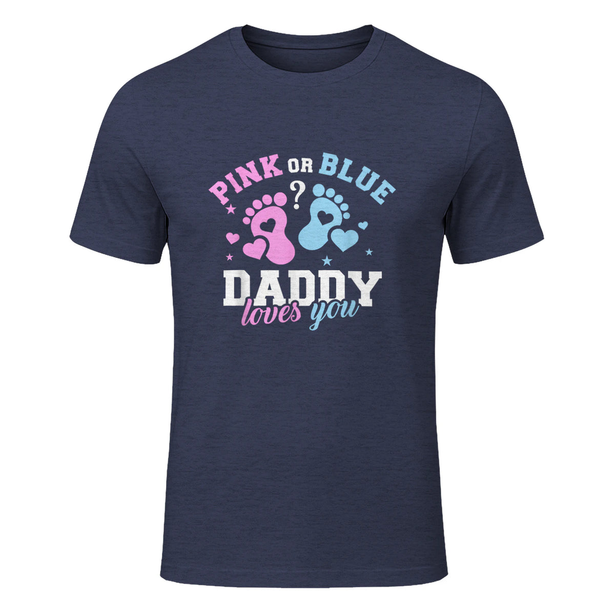 Gender Reveal Daddy dad in Heather Navy - front view