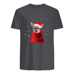 Chihuahua Motif de Noël - Mignon Mignon Xmas Neige Chiwawa in Charcoal - back view