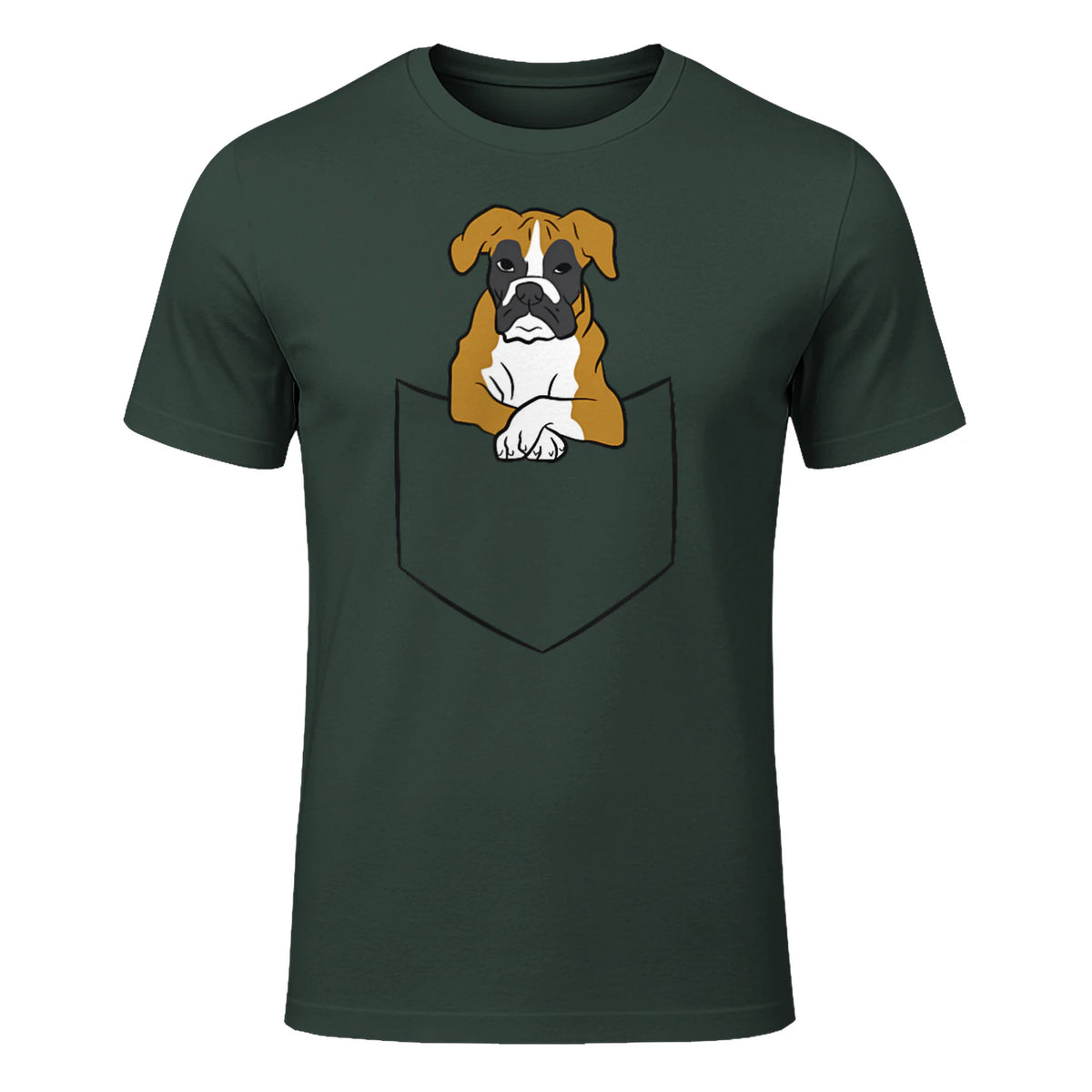 Chien Boxer dans la poche Chien Boxer in Forest Green - front view