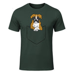 Chien Boxer dans la poche Chien Boxer in Forest Green - front view