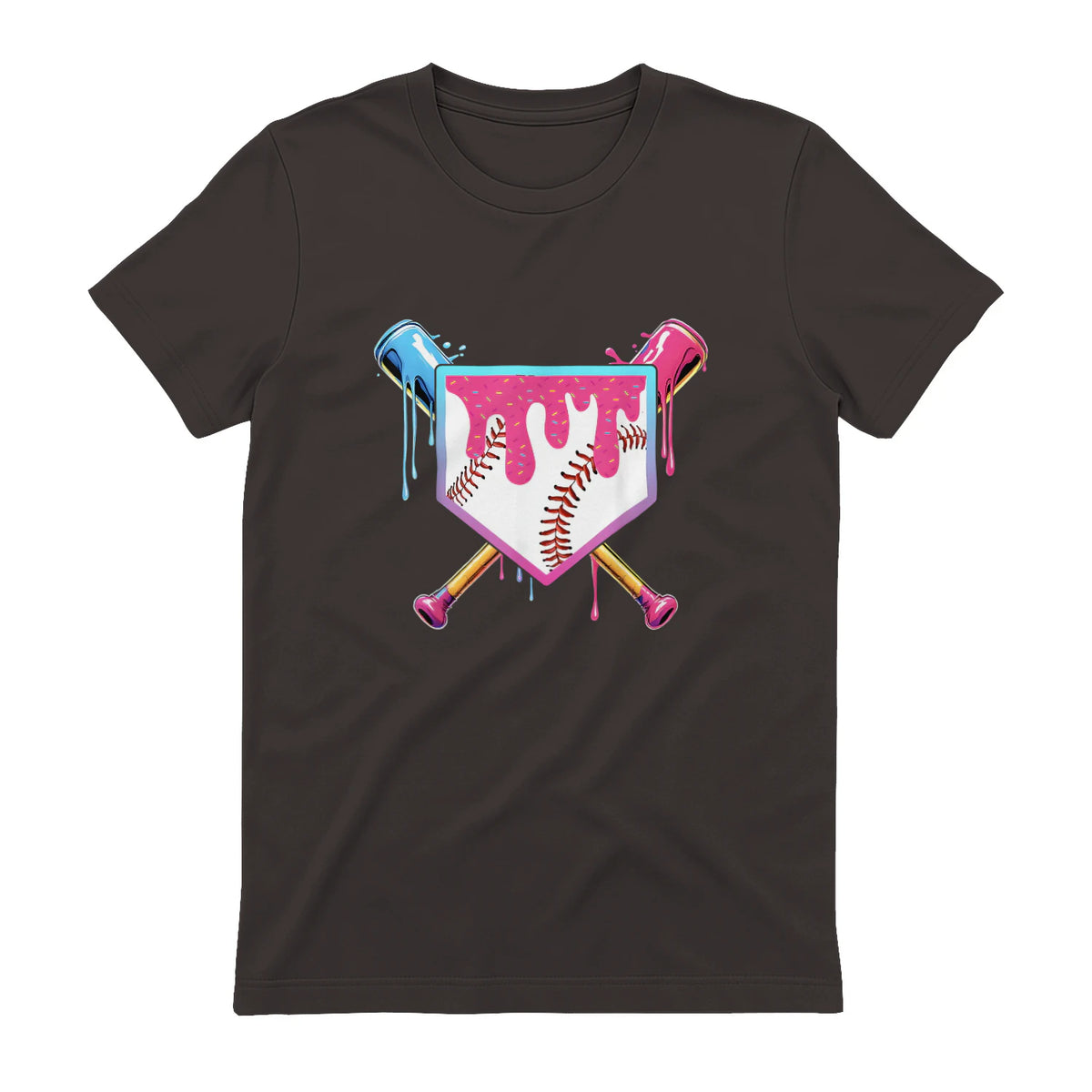 Baseball Drip Youth T-Shirt in Dark Chocolate - back view