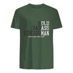 Funny Dad Husband Father's Day T-Shirt in Military Green - back view